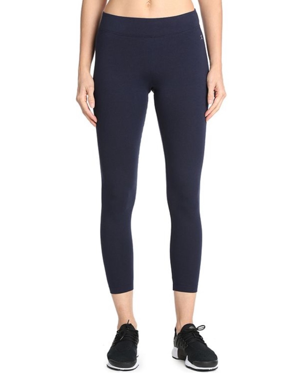 DANSKIN Navy Blue High Waist Crop Ankle Leggings L Large $30 EUC KL